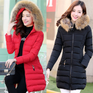 棉衣女2016冬季新款韩版大码女装连帽加厚保暖棉袄中长款棉服外套