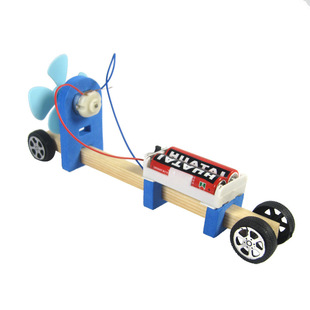 小制作木条车 DIY拼装F1空气动力小车 风能车木条车 小发明玩具