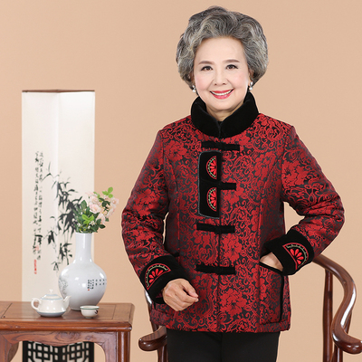 中老年女装棉袄唐装外套妈妈装70-80岁奶奶装加绒加厚棉衣