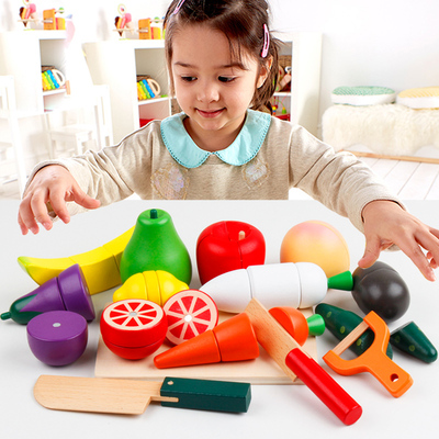木质过家家玩具磁性套装早教宝宝切看儿童益智水果蔬菜切切乐玩具