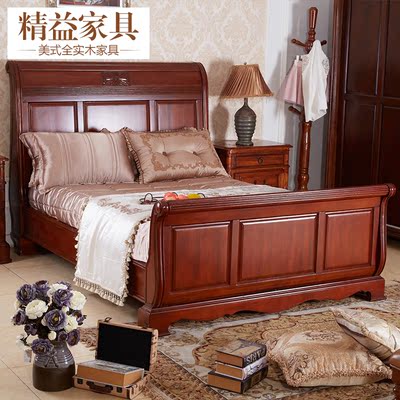 新品 实木床欧式床双人床美式全实木床1.5米1.8米卧室实木家具