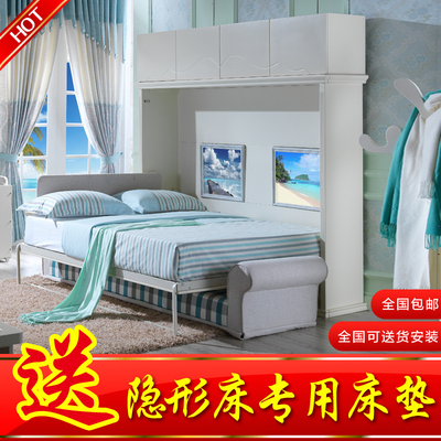 欧式壁床隐形床多功能烤漆沙发床隐藏床多功能隐形折叠床壁床侧翻