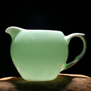 龙泉青瓷公道杯 薄胎茶海陶瓷功夫茶具粉青色公杯分茶器 茶道零配