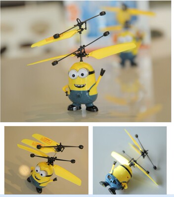 388感应小黄人会飞的飞行器悬浮遥控飞行器直升飞机儿童智能玩具