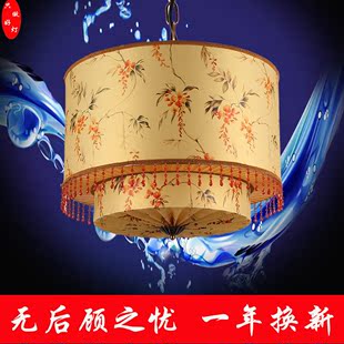 现代中式吊灯中国风客厅餐厅茶楼楼梯复古古典仿古羊皮大气灯具