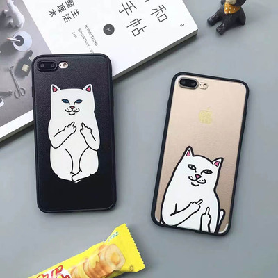 潮牌时尚拽猫 苹果7手机壳iphone7/7plus超薄全包保护套潮男女4.7