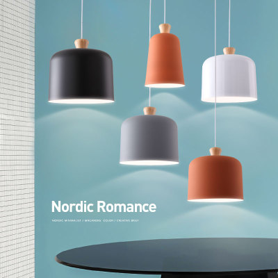 北欧简约实木铝材吊灯咖啡厅酒吧台服装店餐厅办公室创意个性吊灯