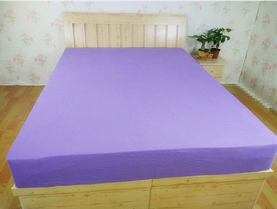 纯棉紫色床笠 精梳棉面料针织汗布面料床笠 席梦思床罩