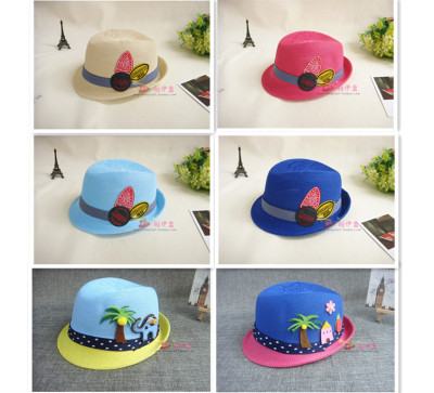 厂家直销儿童帽3-6岁男童礼帽宝宝遮阳帽渔夫帽女童爵士帽表演帽