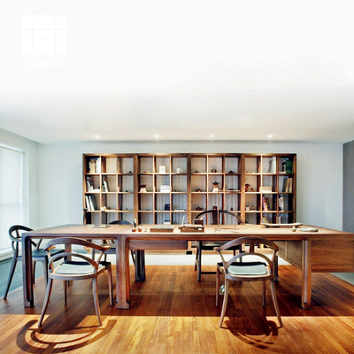 现代中式实木大班台新中式大班桌书房书桌椅老板桌办公桌椅书法案